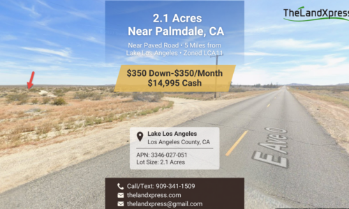 2.1 Acre - Vacant Land for sale close to Palmdale, CA, Approximately 5 miles from Lake Los Angeles, CA