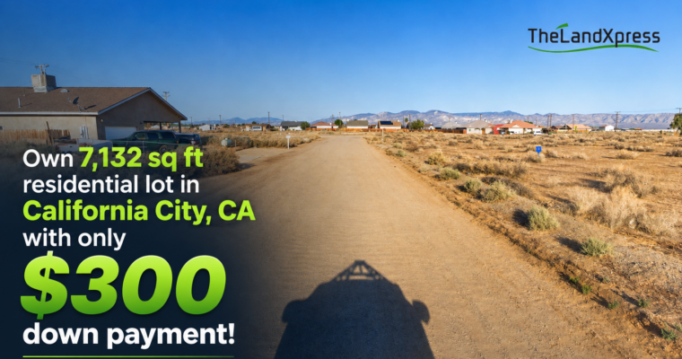 7,132 sq ft residential lot in California City, CA with only $300 down payment!